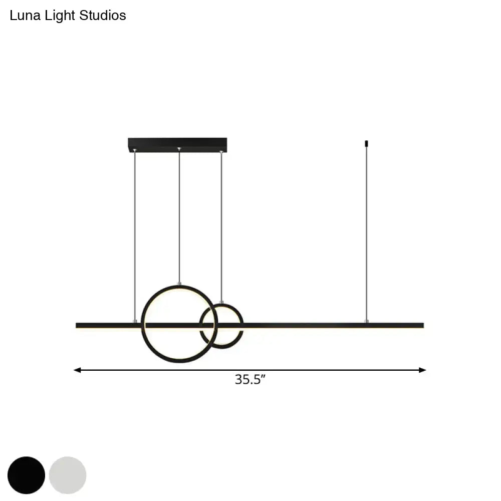 DecorBites™ LED Restaurant Island Pendant - Contemporary Black/Gold Metal Shade with Warm/White Lighting