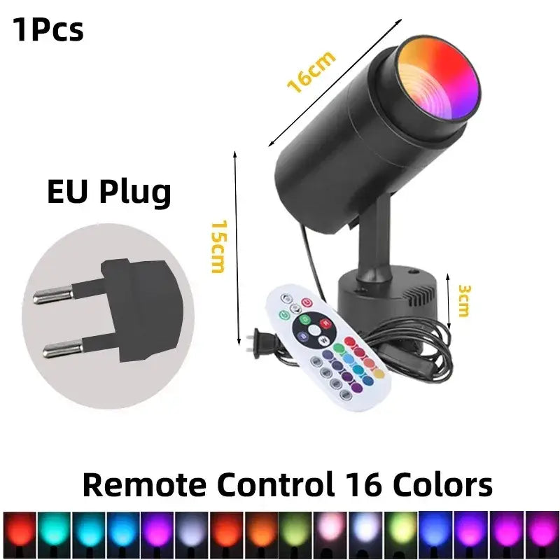 DecorBites™ LED RGB Spotlight with Remote Control for KTV Bar Disco Lighting