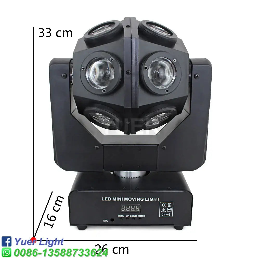 Black led rgbw moving head light six spotlight party room stage lamp