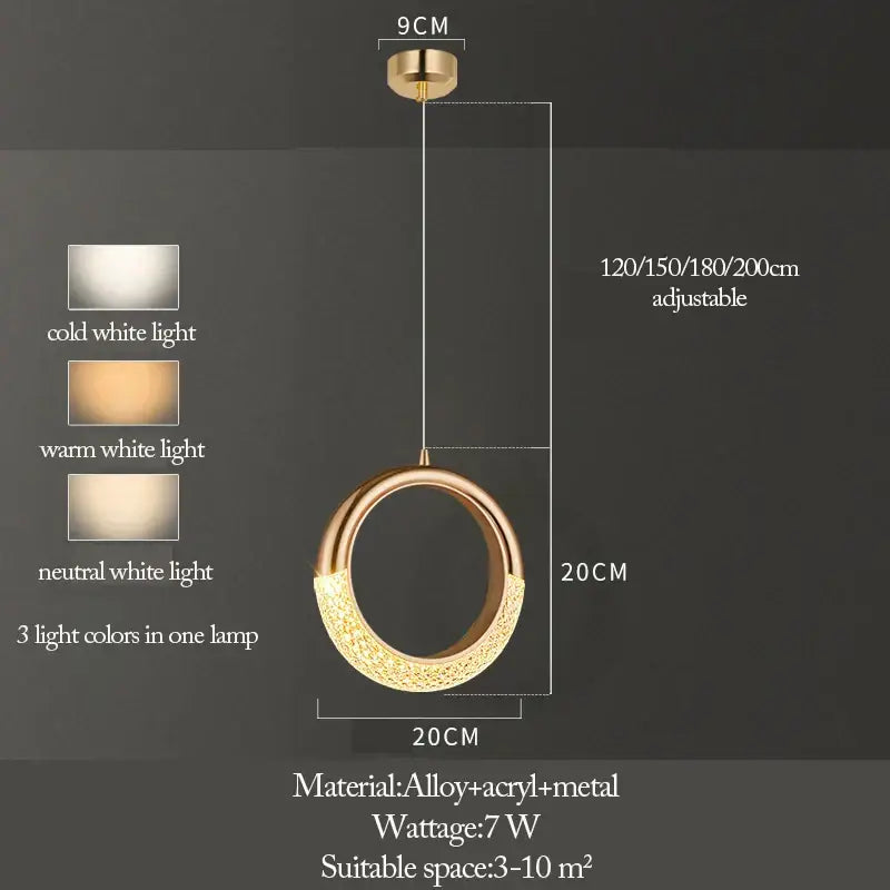 Modern gold & purple moon lamps set bedroom pendant light