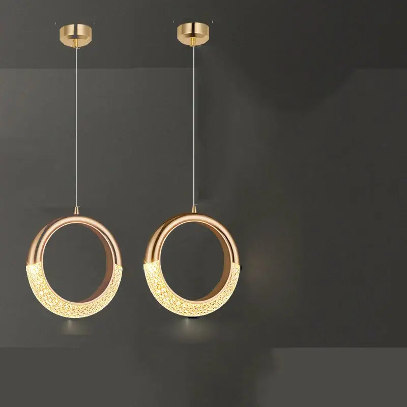Modern gold & purple moon lamps set bedroom pendant light
