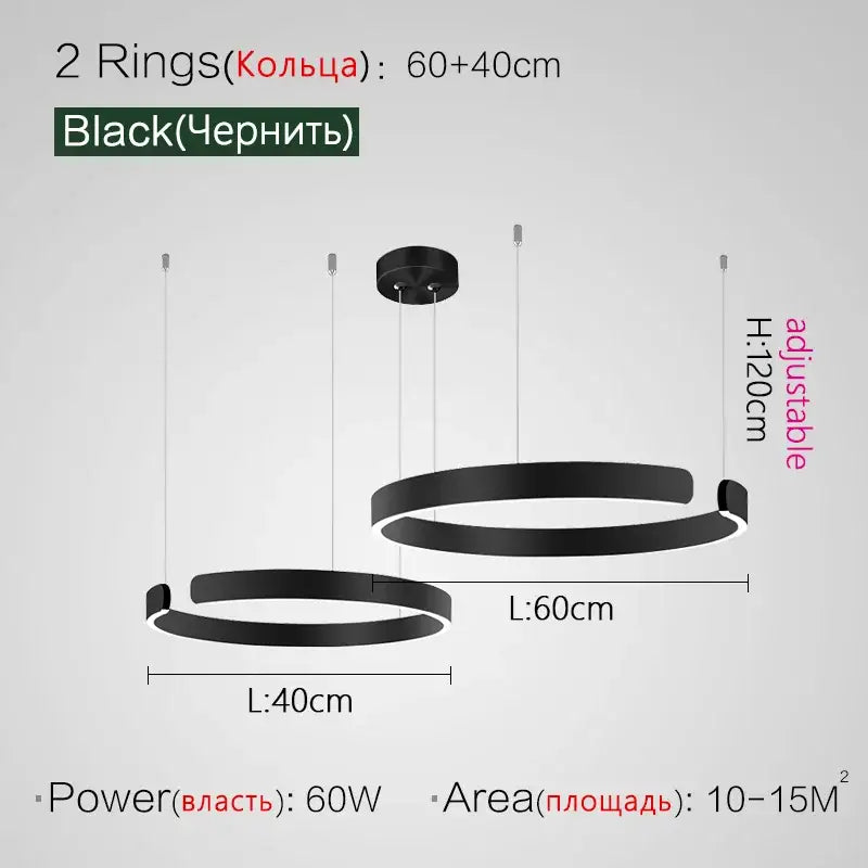 DecorBites™ LED Ring Chandelier for Home Decor - Modern Nordic Style Lighting