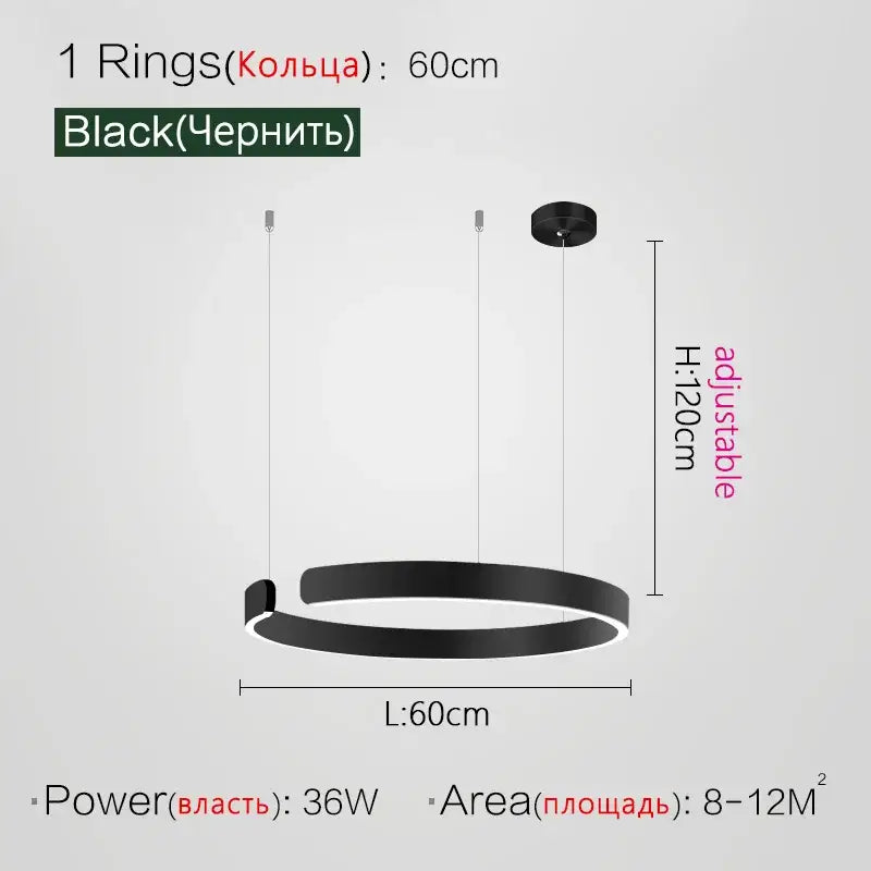 DecorBites™ LED Ring Chandelier for Home Decor - Modern Nordic Style Lighting
