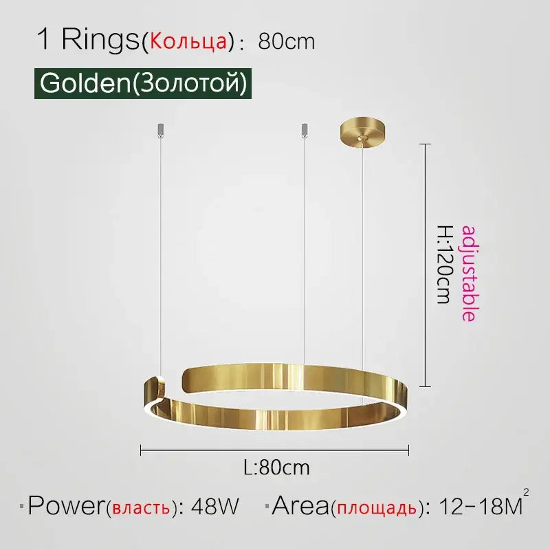 DecorBites™ LED Ring Chandelier for Home Decor - Modern Nordic Style Lighting