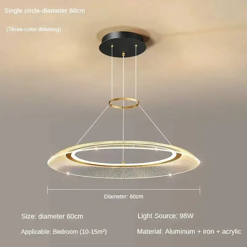 DecorBites™ LED Ring Chandelier: Luxury Living Room Lighting Fixture