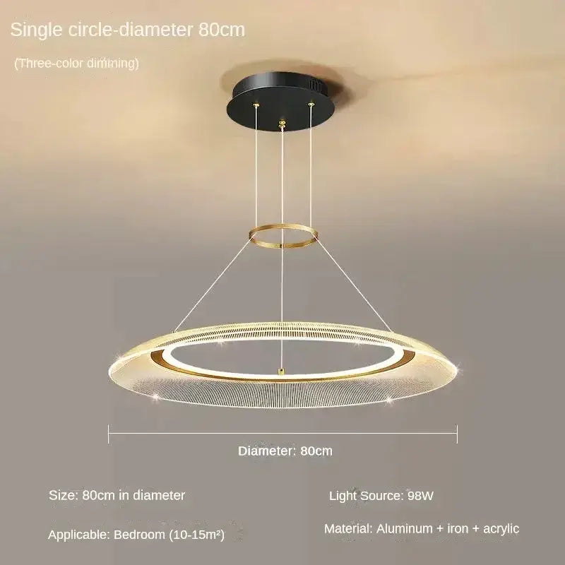 DecorBites™ LED Ring Chandelier: Luxury Living Room Lighting Fixture