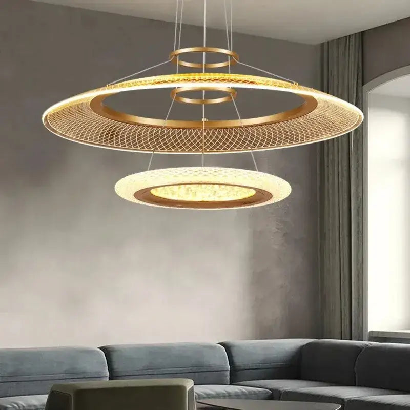 DecorBites™ LED Ring Chandelier: Luxury Living Room Lighting Fixture