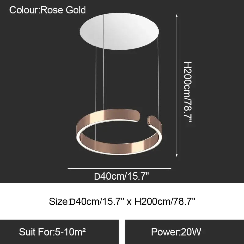 ثريا حلقة LED من DecorBites™: إضاءة حديثة لطاولة غرفة الطعام وديكور منزلي