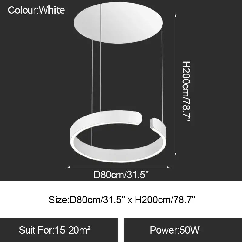 ثريا حلقة LED من DecorBites™: إضاءة حديثة لطاولة غرفة الطعام وديكور منزلي