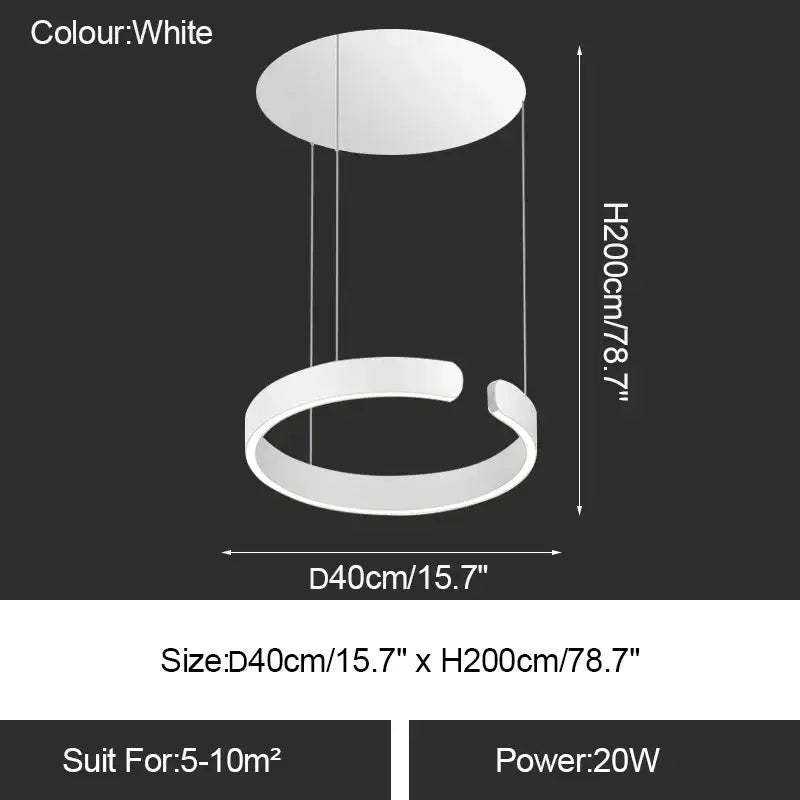 ثريا حلقة LED من DecorBites™: إضاءة حديثة لطاولة غرفة الطعام وديكور منزلي