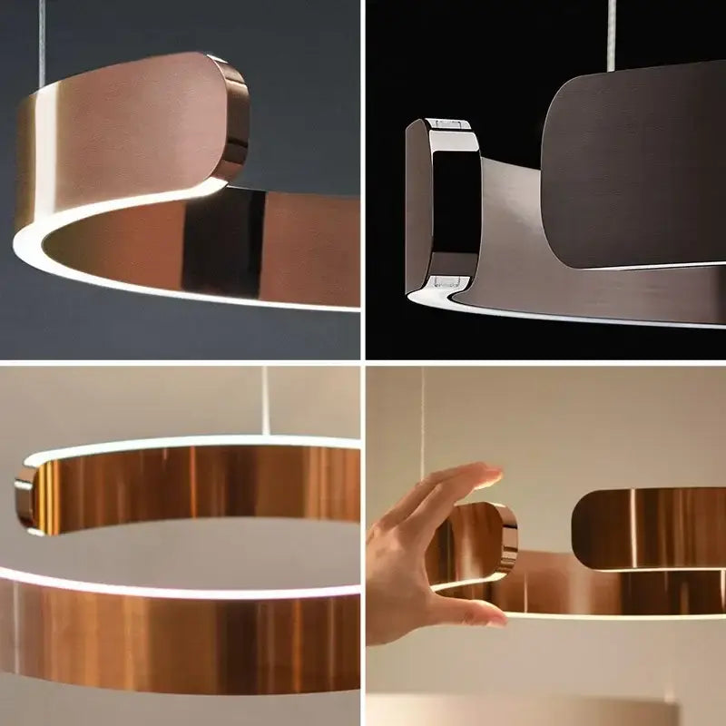 ثريا حلقة LED من DecorBites™: إضاءة حديثة لطاولة غرفة الطعام وديكور منزلي