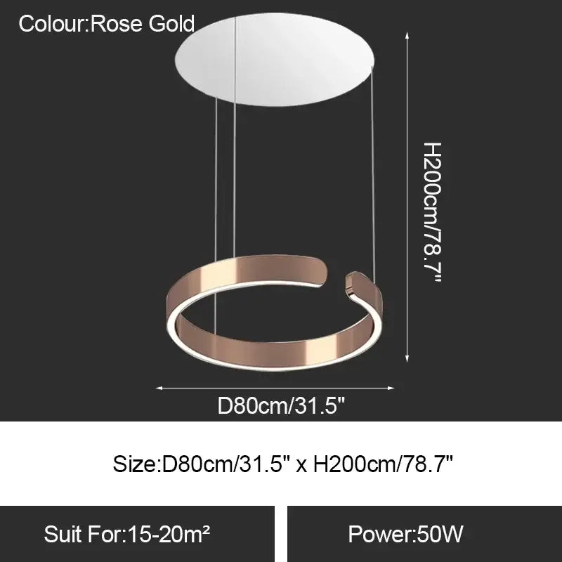 ثريا حلقة LED من DecorBites™: إضاءة حديثة لطاولة غرفة الطعام وديكور منزلي
