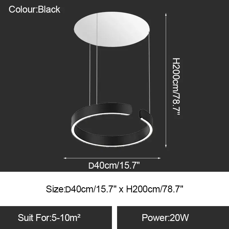 ثريا حلقة LED من DecorBites™: إضاءة حديثة لطاولة غرفة الطعام وديكور منزلي