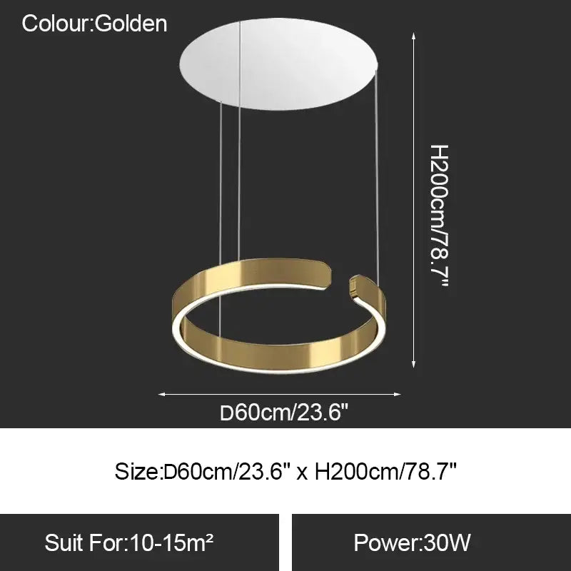 ثريا حلقة LED من DecorBites™: إضاءة حديثة لطاولة غرفة الطعام وديكور منزلي