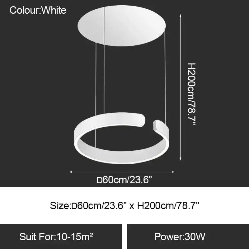 ثريا حلقة LED من DecorBites™: إضاءة حديثة لطاولة غرفة الطعام وديكور منزلي