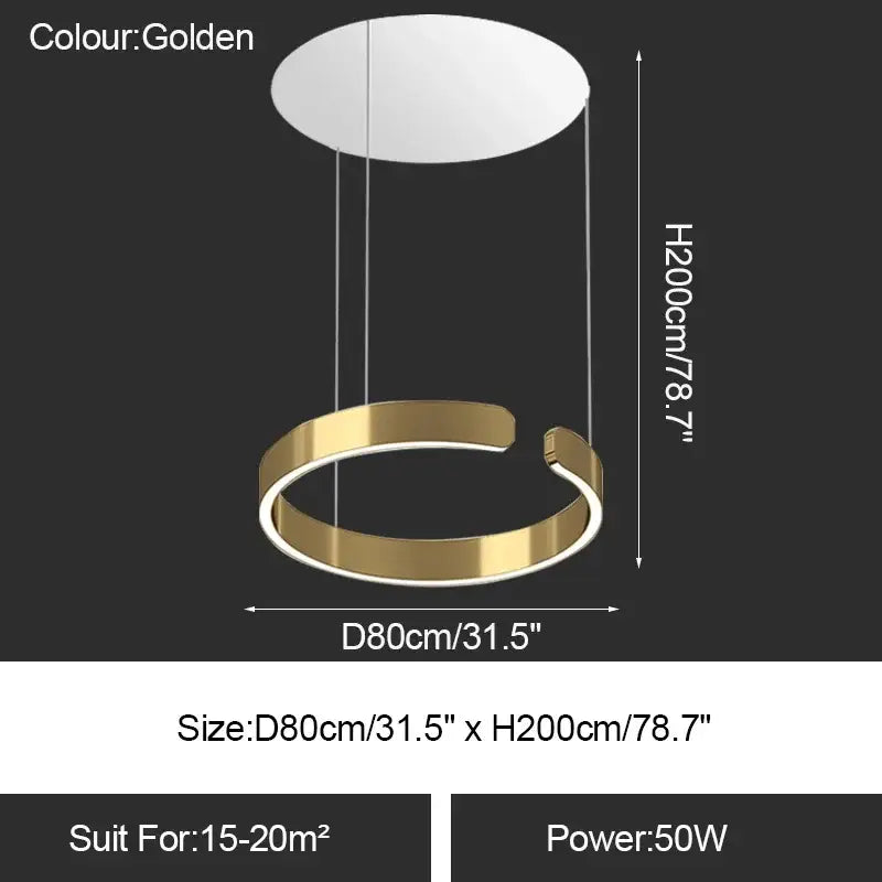 ثريا حلقة LED من DecorBites™: إضاءة حديثة لطاولة غرفة الطعام وديكور منزلي