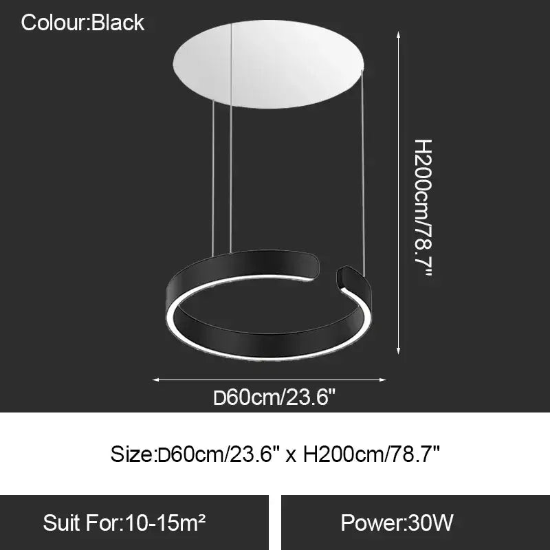 ثريا حلقة LED من DecorBites™: إضاءة حديثة لطاولة غرفة الطعام وديكور منزلي