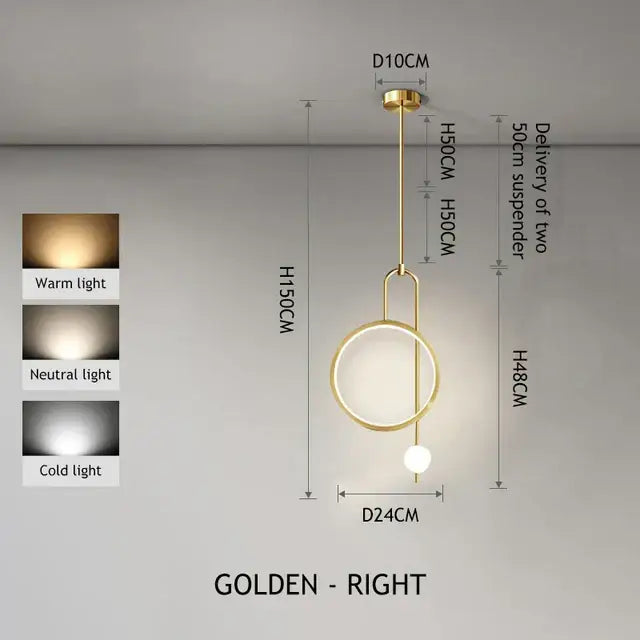 DecorBites™ LED Ring Pendant Chandelier for Home Dining Living Bedroom Suspension