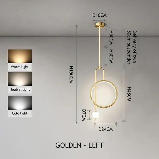 DecorBites™ LED Ring Pendant Chandelier for Home Dining Living Bedroom Suspension