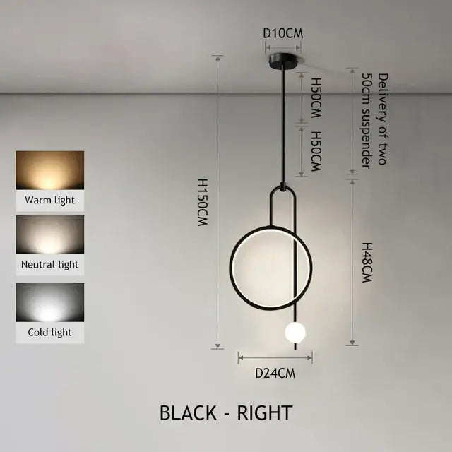 DecorBites™ LED Ring Pendant Chandelier for Home Dining Living Bedroom Suspension