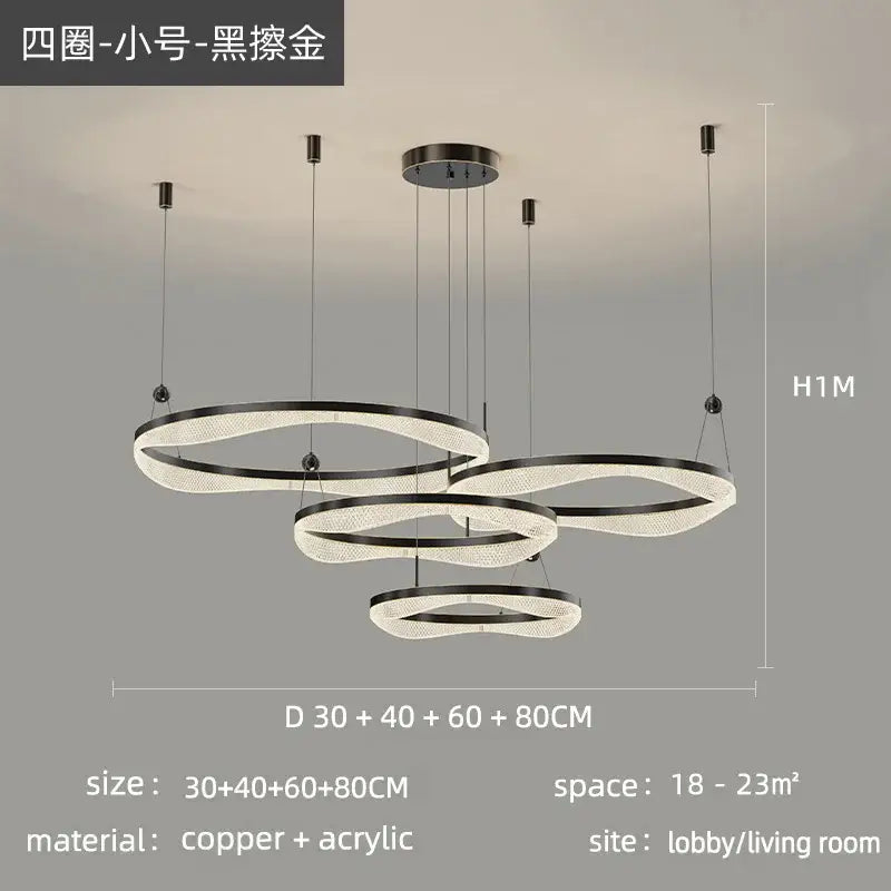 ثريا معلقة على شكل حلقة LED من DecorBites™ لغرفة المعيشة وغرفة النوم وغرفة الطعام