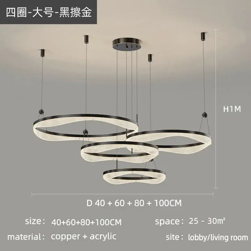 ثريا معلقة على شكل حلقة LED من DecorBites™ لغرفة المعيشة وغرفة النوم وغرفة الطعام
