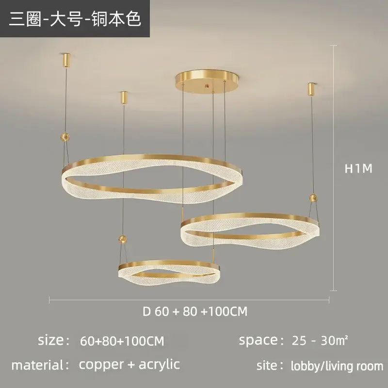 ثريا معلقة على شكل حلقة LED من DecorBites™ لغرفة المعيشة وغرفة النوم وغرفة الطعام