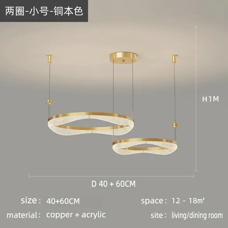 ثريا معلقة على شكل حلقة LED من DecorBites™ لغرفة المعيشة وغرفة النوم وغرفة الطعام