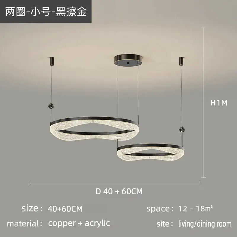 ثريا معلقة على شكل حلقة LED من DecorBites™ لغرفة المعيشة وغرفة النوم وغرفة الطعام