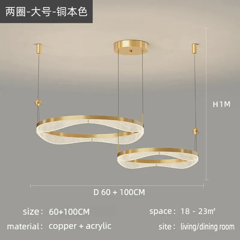 ثريا معلقة على شكل حلقة LED من DecorBites™ لغرفة المعيشة وغرفة النوم وغرفة الطعام