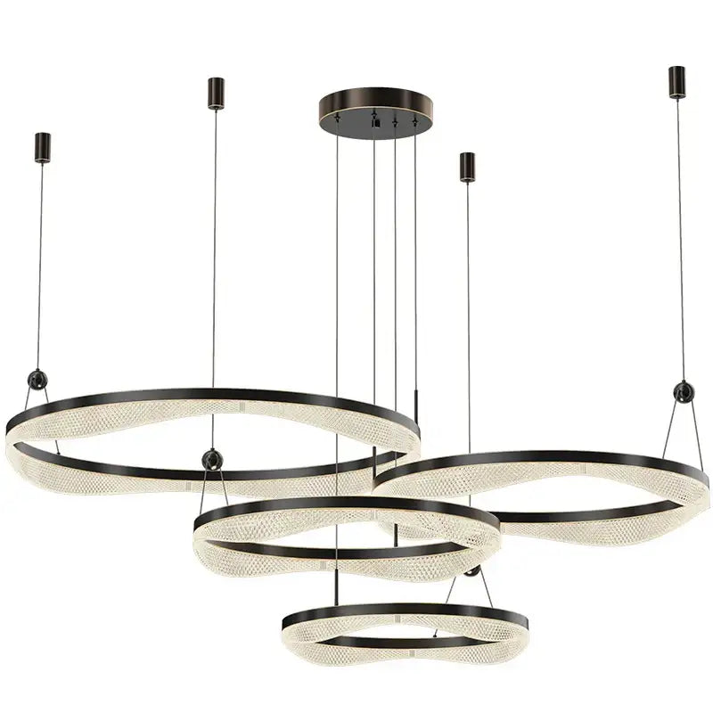 ثريا معلقة على شكل حلقة LED من DecorBites™ لغرفة المعيشة وغرفة النوم وغرفة الطعام