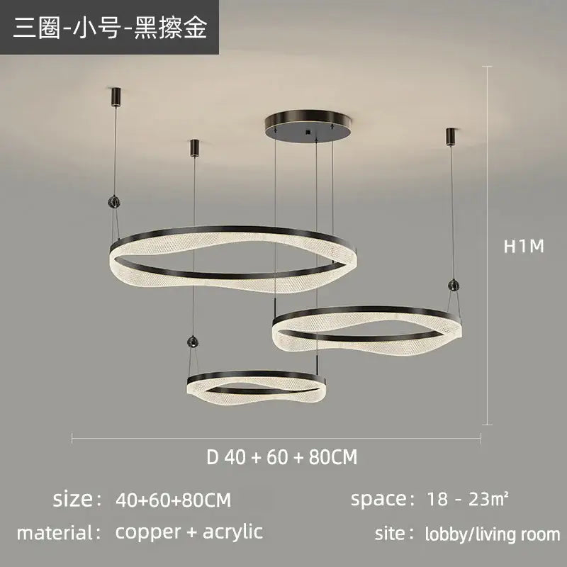 ثريا معلقة على شكل حلقة LED من DecorBites™ لغرفة المعيشة وغرفة النوم وغرفة الطعام