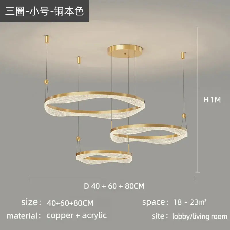 ثريا معلقة على شكل حلقة LED من DecorBites™ لغرفة المعيشة وغرفة النوم وغرفة الطعام