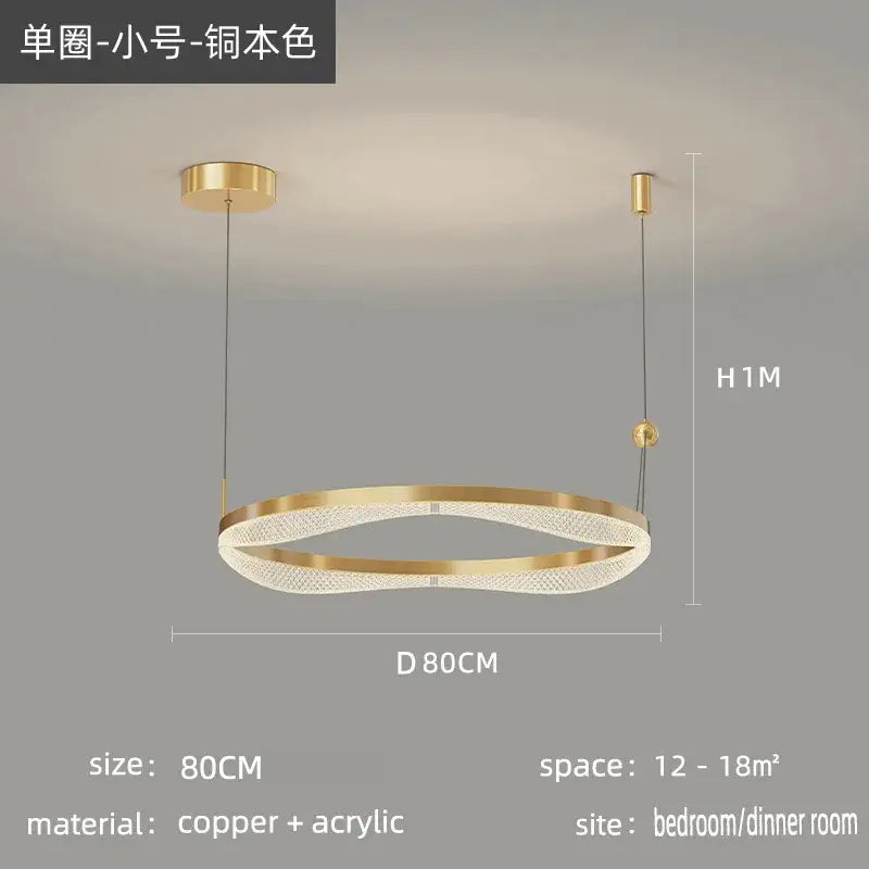 ثريا معلقة على شكل حلقة LED من DecorBites™ لغرفة المعيشة وغرفة النوم وغرفة الطعام