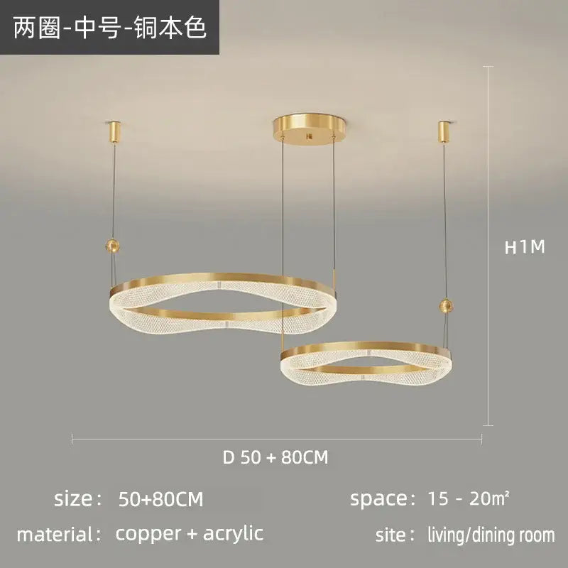 ثريا معلقة على شكل حلقة LED من DecorBites™ لغرفة المعيشة وغرفة النوم وغرفة الطعام