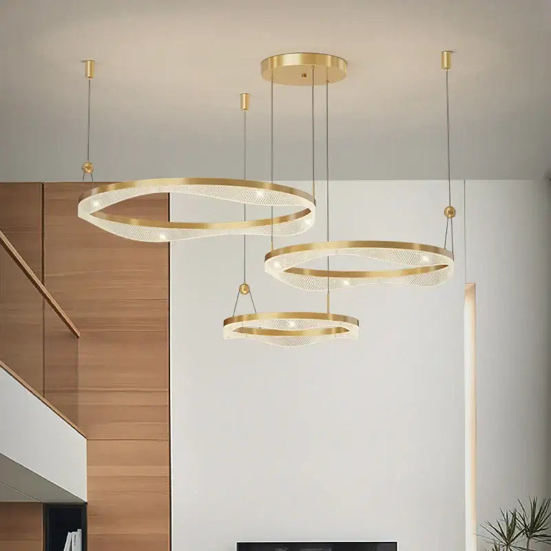 ثريا معلقة على شكل حلقة LED من DecorBites™ لغرفة المعيشة وغرفة النوم وغرفة الطعام