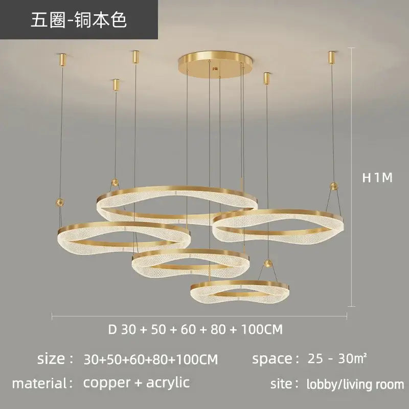 ثريا معلقة على شكل حلقة LED من DecorBites™ لغرفة المعيشة وغرفة النوم وغرفة الطعام