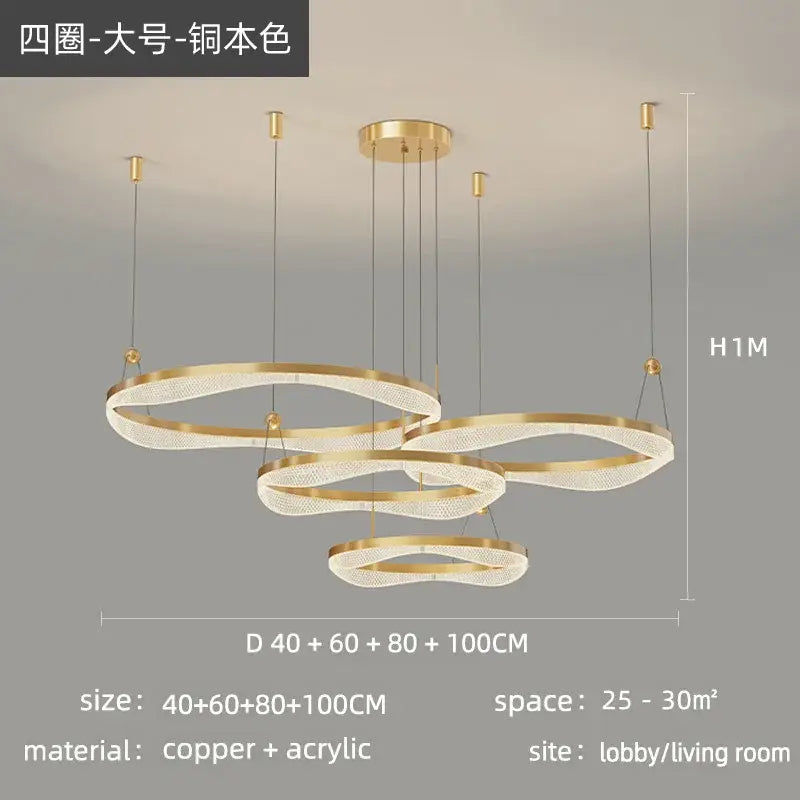ثريا معلقة على شكل حلقة LED من DecorBites™ لغرفة المعيشة وغرفة النوم وغرفة الطعام