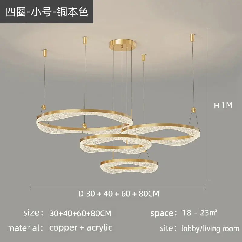 ثريا معلقة على شكل حلقة LED من DecorBites™ لغرفة المعيشة وغرفة النوم وغرفة الطعام