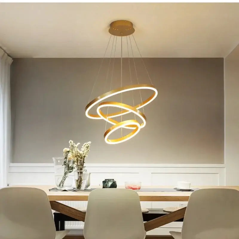DecorBites™ LED Rings Chandelier for Living Room Dining Room Home Decor Lighting