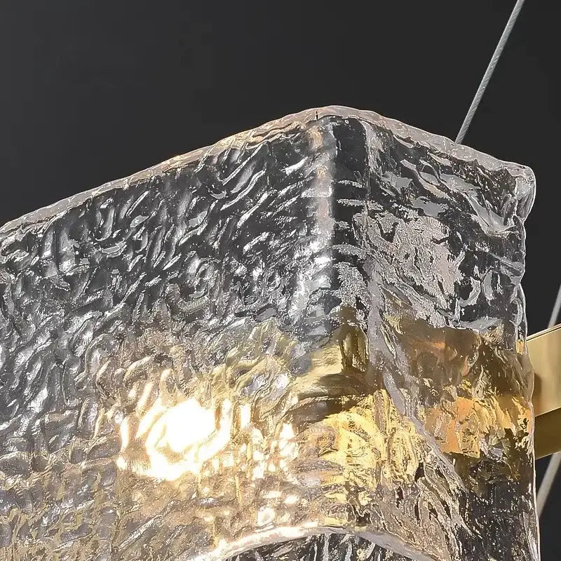 DecorBites™ LED Ripples Glass Chandelier: Modern Luxury for Living Room, Bedroom, Kitchen, Bar