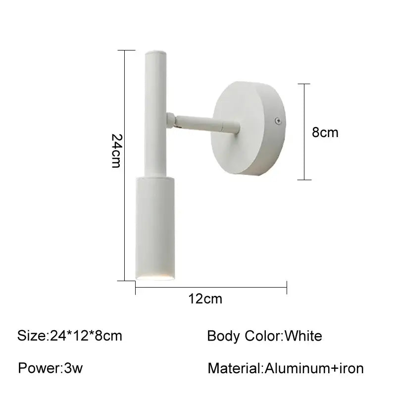 DecorBites™ LED Rotatable Wall Lamp 3W Spotlight Bedroom Sconce Light Fixture