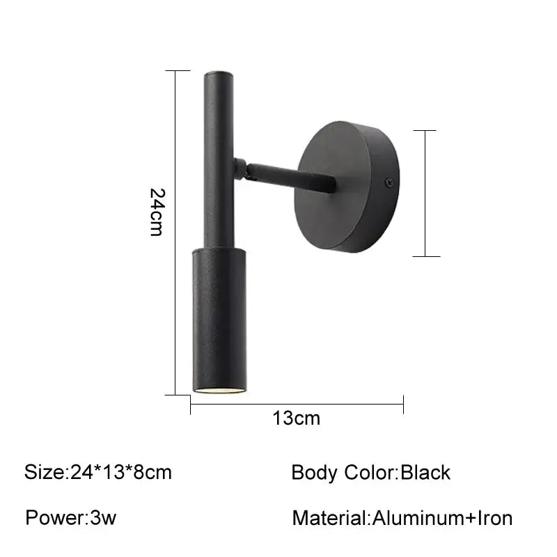 DecorBites™ LED Rotatable Wall Lamp 3W Spotlight Bedroom Sconce Light Fixture