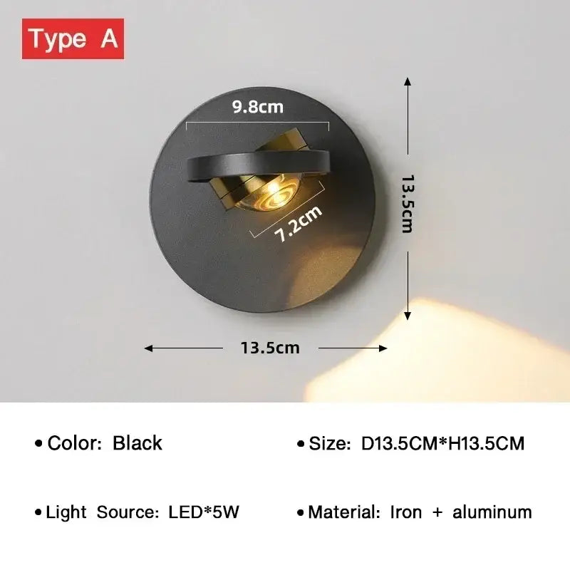 DecorBites™ LED Rotatable Wall Lamp for Bedroom Living Room - Modern Indoor Wall Sconces