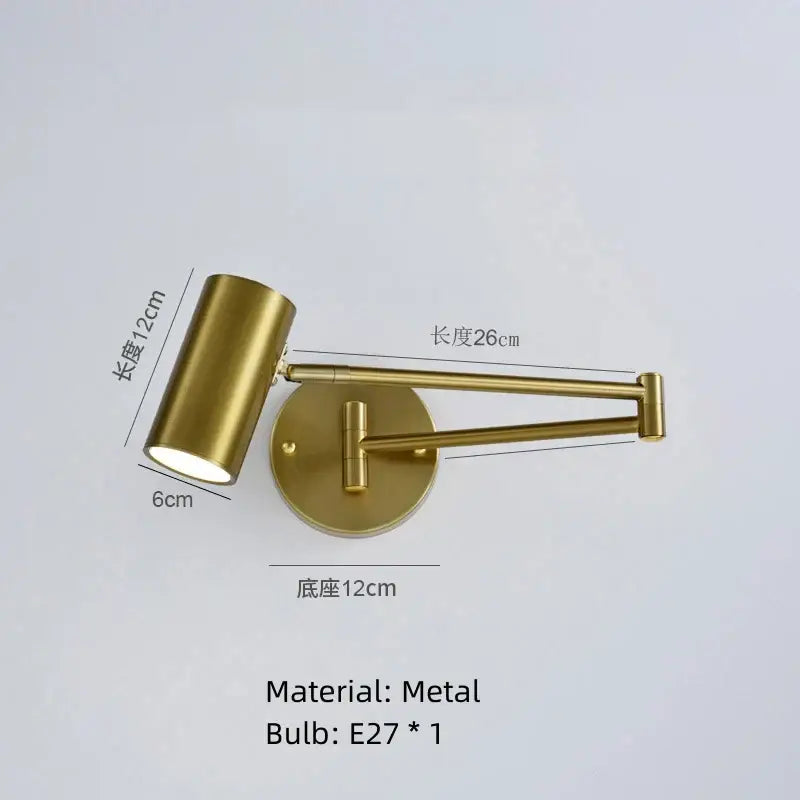 DecorBites™ LED Rotatable Wall Lamp Gold Black White Metal Sconce E27 Bulb