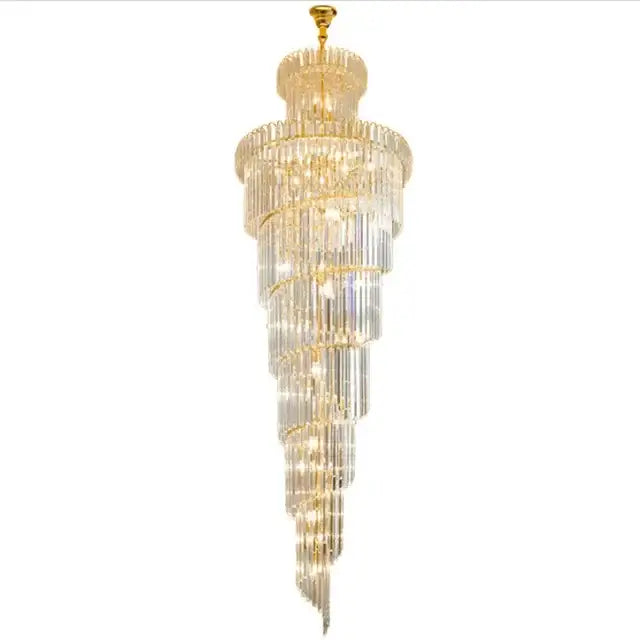 DecorBites™ LED Rotating Staircase Chandelier for Luxurious Duplex Living & Villa Décor
