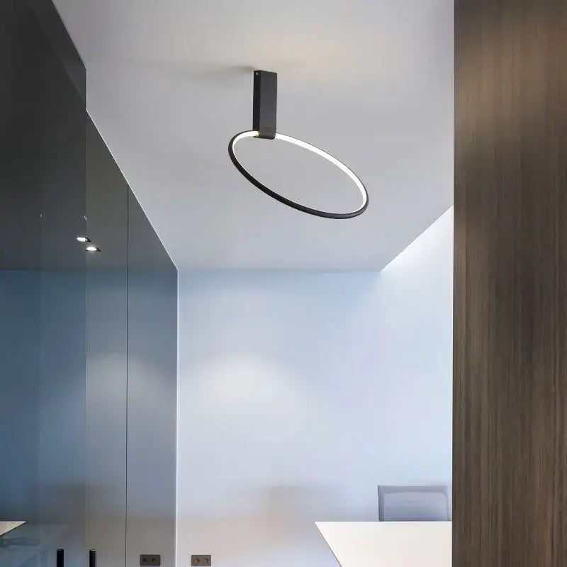 DecorBites™ LED Round Ceiling Lamp Scandinavian Design White Black Gold Metal Aluminum