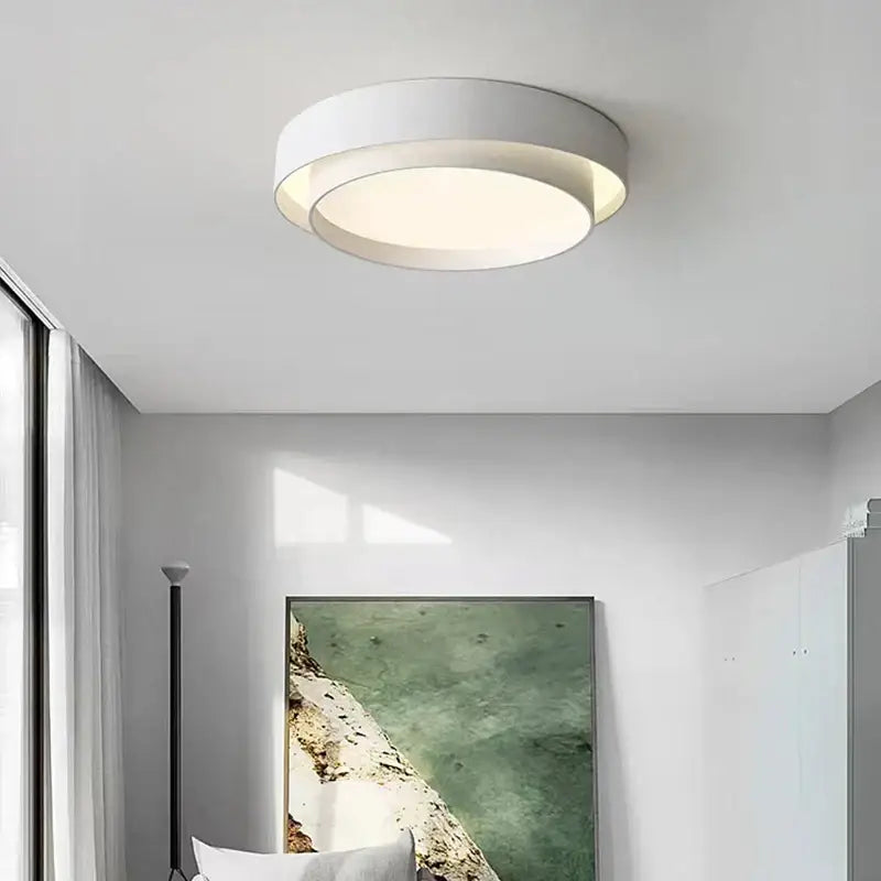 DecorBites™ LED Round Ceiling Light for Living Room, Bedroom, Study - White/Black, AC90-260V