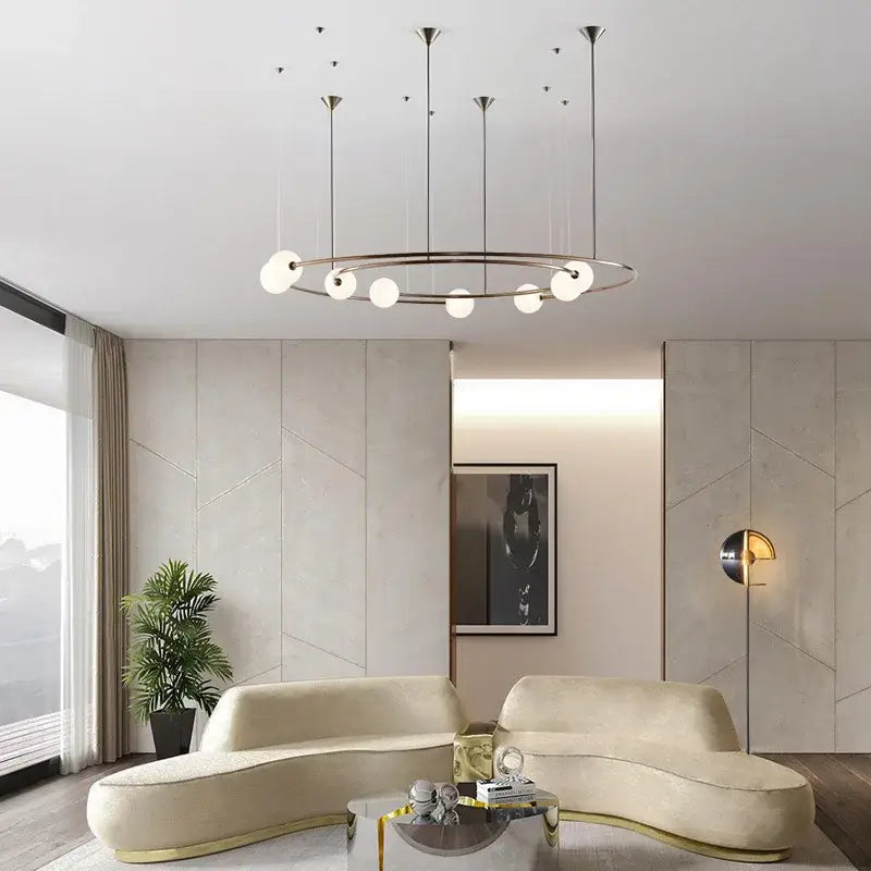 DecorBites™ LED Round Chandelier Pendant Light for Ceiling Living Room Bedroom Decor