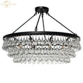 DecorBites™ LED Round Glass Chandeliers Raindrop Pendant Lights Modern Living Hanging Lamps